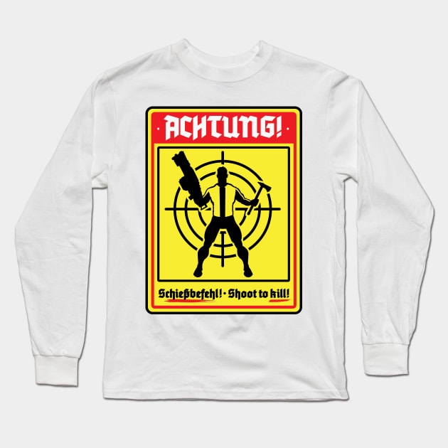 Achtung! Long Sleeve T-Shirt by demonigote